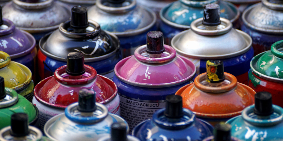 open spray paint cans