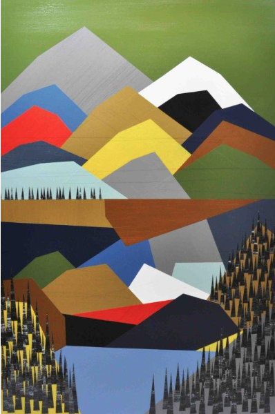 modern mountain 2D work by Chris Wheeler