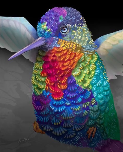 digital art of hummingbird
