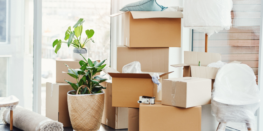 moving boxes and furniture for downsizing