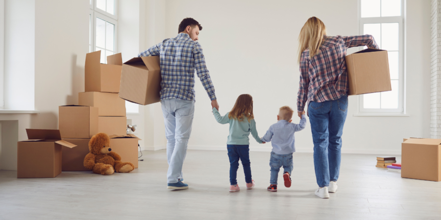family moving into new home